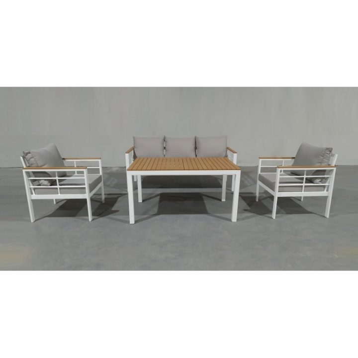 Salon De Jardin Avec Table Repas En Aluminium Et Bois avec Salon De Jardin Moorea Salon De Jardin Avec Table Repas En Aluminium Et Bois avec Salon De Jardin Moorea