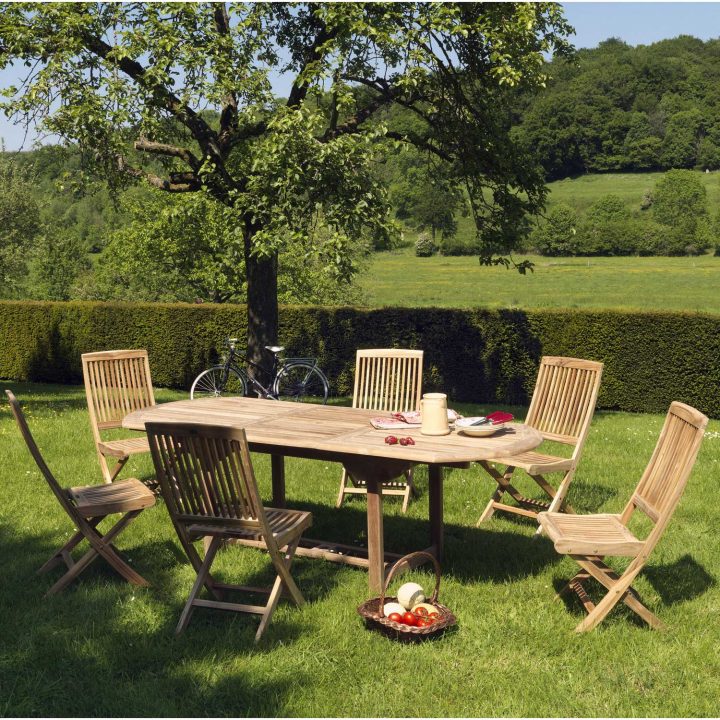 Salon De Jardin Azur Naturel, 6 Personnes | Leroy Merlin encequiconcerne Salon De Jardin Leroy Merlin Resine