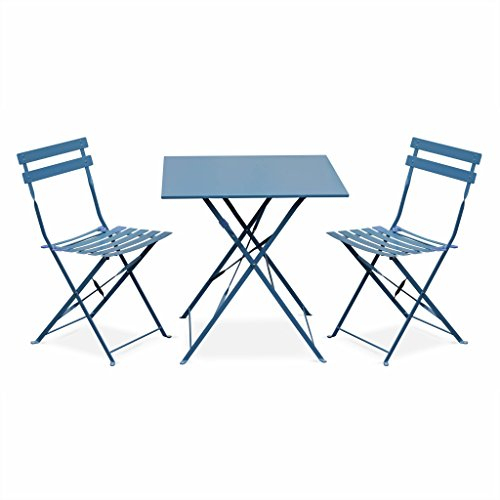 Salon De Jardin Bistrot Pliable – Emilia Carré – Table encequiconcerne Salon Jardin Pliable
