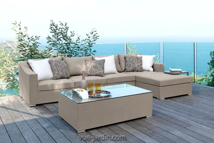 Salon De Jardin Chic En Textilène Taupe Par Talenti encequiconcerne Salon De Jardin Bricoman