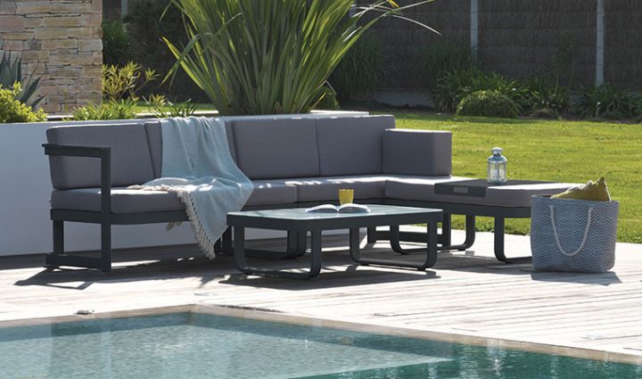 Salon De Jardin Contemporain Anthracite 6 Places – Barcelona pour Adov Salon De Jardin