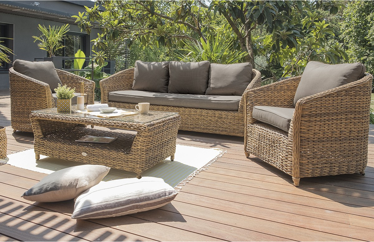 Salon De Jardin Design Bas En Résine Tressée Dcb Garden 5 destiné Salon