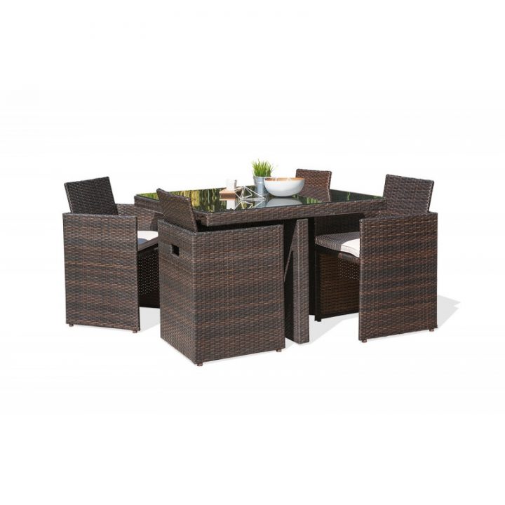 Salon De Jardin Design Encastrable 4 Places Dcb Garden En pour Salon De Jardin Résine Tressée Encastrable