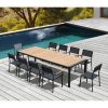 Salon De Jardin Electra En Alu Anthracite Et Teck, 10 Places intérieur Cdiscount Salon De Jardin