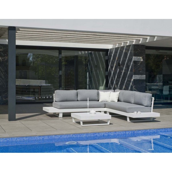 Salon De Jardin En Aluminium Canapé D'Angle Anastacia (Blanc) pour Salon De Jardin D Occasion Salon De Jardin En Aluminium Canapé D'Angle Anastacia (Blanc) pour Salon De Jardin D Occasion