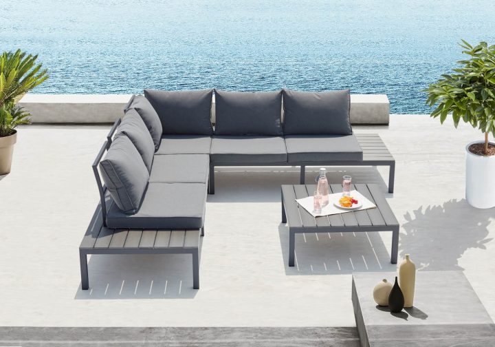 Salon De Jardin En Aluminium Gris Foncé Fira dedans Salon De Jardin En Alu Salon De Jardin En Aluminium Gris Foncé Fira dedans Salon De Jardin En Alu