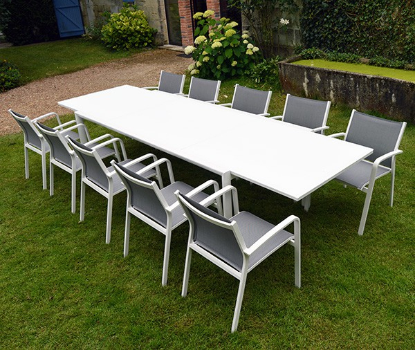 Salon De Jardin En Aluminium Table + 10 Fauteuils – 10 serapportantà Table Jardin 10 Personnes Salon De Jardin En Aluminium Table + 10 Fauteuils – 10 serapportantà Table Jardin 10 Personnes
