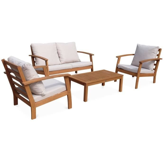 Salon De Jardin En Bois 4 Places – Ushuaia – Coussins tout Salon De Jardin C Discount Salon De Jardin En Bois 4 Places – Ushuaia – Coussins tout Salon De Jardin C Discount