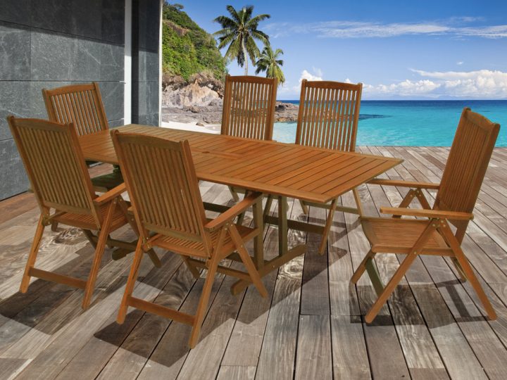 Salon De Jardin En Bois Exotique – Family – Marron Acajou tout Salon De Jardin Bois Exotique