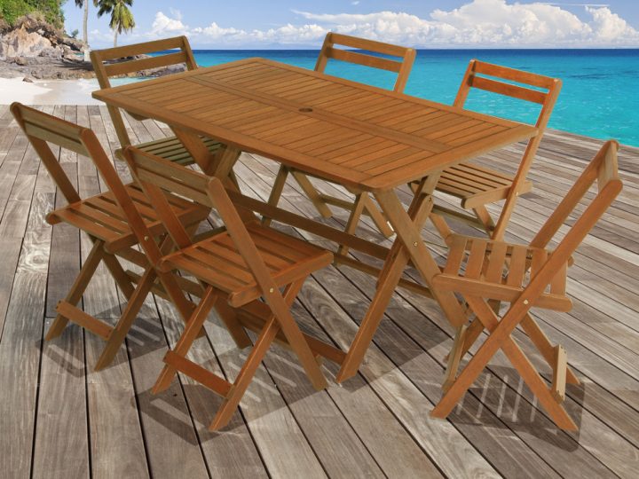 Salon De Jardin En Bois Exotique Tropical – Marron Acajou avec Salon De Jardin Bois Exotique