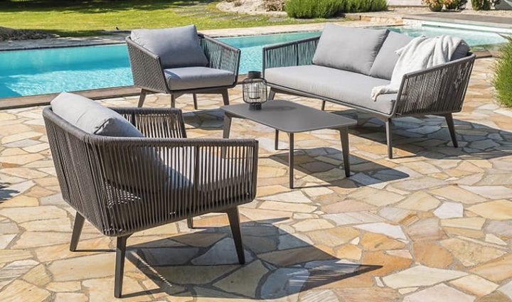 Salon De Jardin En Corde Tressée 5 Places Florence avec Salon De Jardin Polypropylène