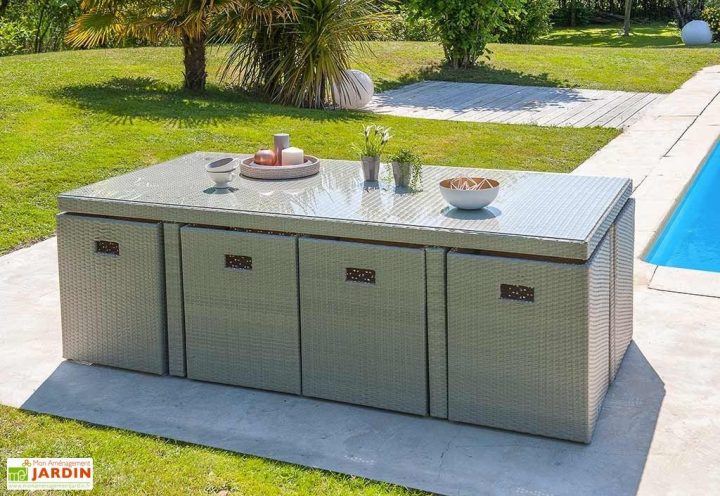Salon De Jardin En Résine Tressée Encastrable Gris : 1 intérieur Salon De Jardin Tressé Leclerc
