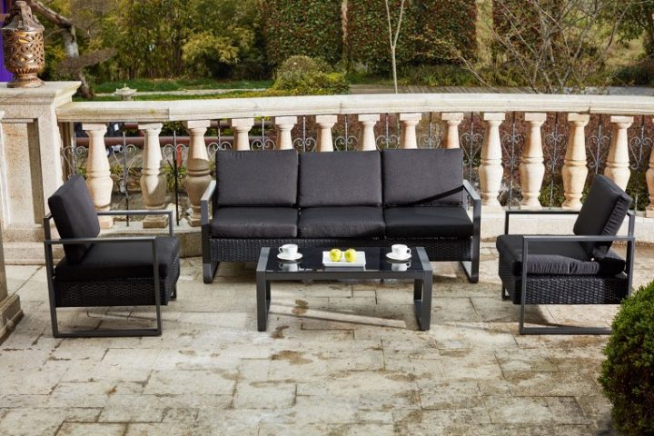 Salon De Jardin En Résine Tressée Et Alu – Santorin serapportantà Salon De Jardin En Alu Salon De Jardin En Résine Tressée Et Alu – Santorin serapportantà Salon De Jardin En Alu