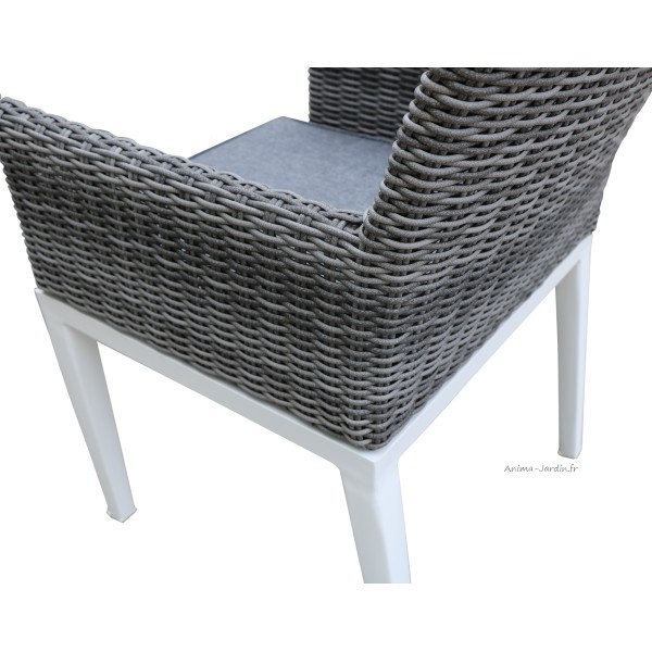 Salon De Jardin En Résine Tressée, Gris, Orlando, Avec 6 concernant Salon De Jardin Resine Tressée Pas Cher