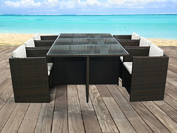 Salon De Jardin En Résine Tressée Marron – Table Plateau concernant Table Et Chaise De Jardin En Resine Salon De Jardin En Résine Tressée Marron – Table Plateau concernant Table Et Chaise De Jardin En Resine