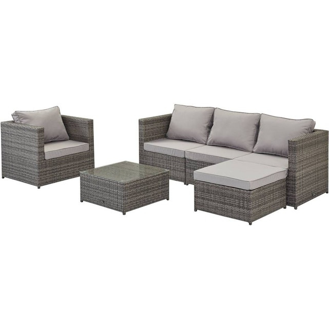 Salon De Jardin En Résine Tressée "Monaco" – Florida avec Salon De Jardin Resine Gris