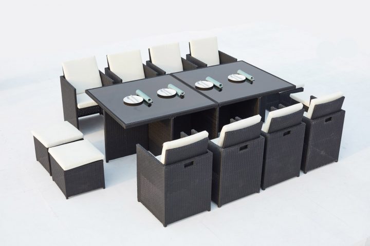 Salon De Jardin Encastrable 12 Places En Résine Tressée avec Salon De Jardin Monaco