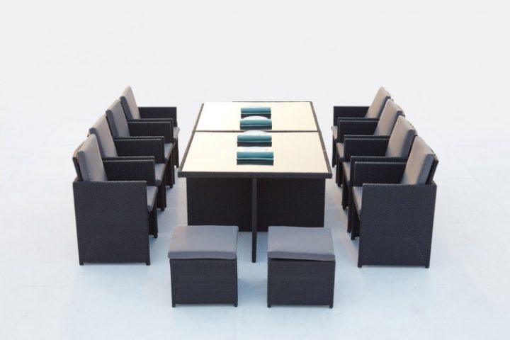 Salon De Jardin Encastrable 12 Places En Résine Tressée intérieur Salon De Jardin Monaco