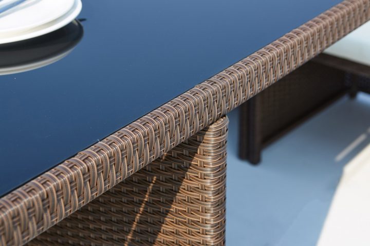 Salon De Jardin Encastrable Résine Tressée Marron/Blanc 10 concernant Salon De Jardin Monaco