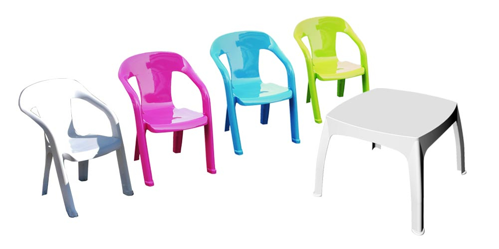 Salon De Jardin Enfants - 1 Table + 4 Chaises - Plastique serapportantà Mobilier De Jardin Enfant