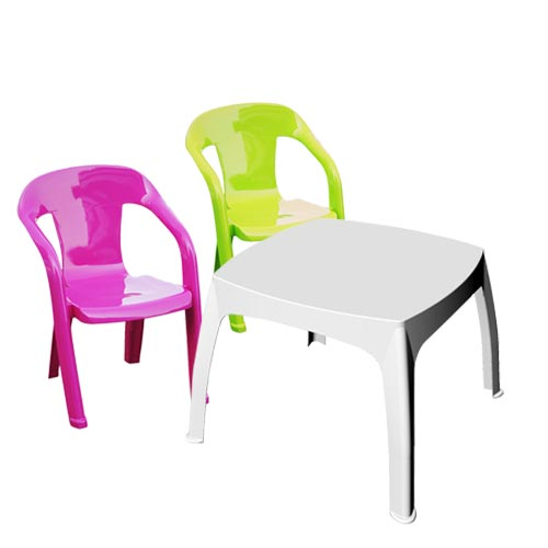 Salon De Jardin Enfants – Baghera – Table Blanche – Chaise destiné Salon De Jardin Pour Enfant