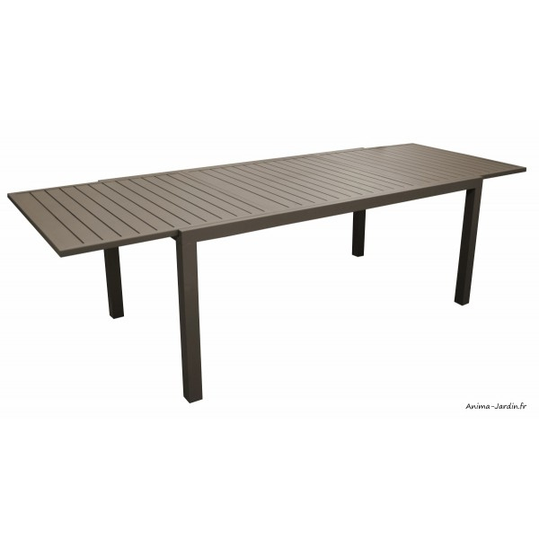 Salon De Jardin Équipé, Table Rectangulaire Solem, Café encequiconcerne Salon De Jardin Aluminium Pas Cher