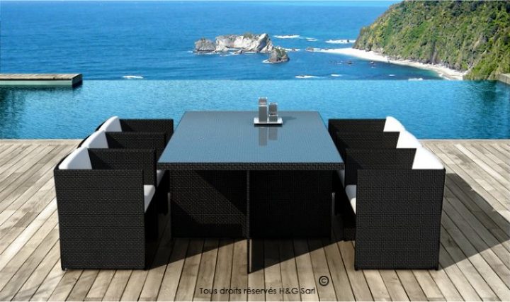 Salon De Jardin Fauteuils Encastrables 6 Places – Resine à Salon De Jardin Résine Tressée Encastrable