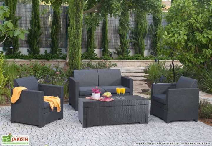 Salon De Jardin Gris Allibert – Agencement De Jardin Aux avec Allibert California Gris