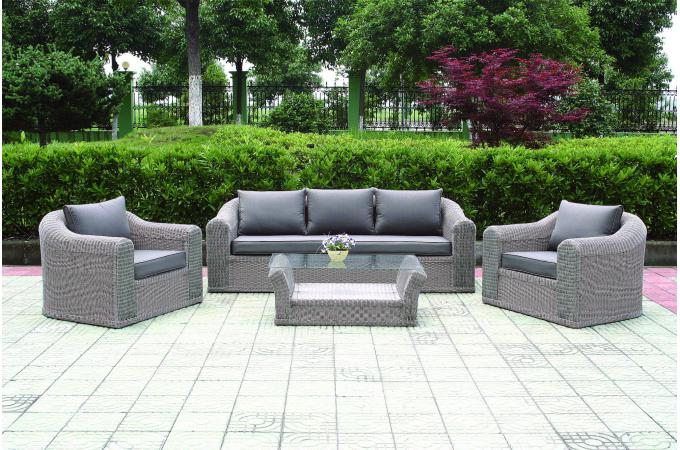 Salon De Jardin Gris Amelia – Salon De Jardin Pas Cher encequiconcerne Salon De Jardin Tressé Pas Cher