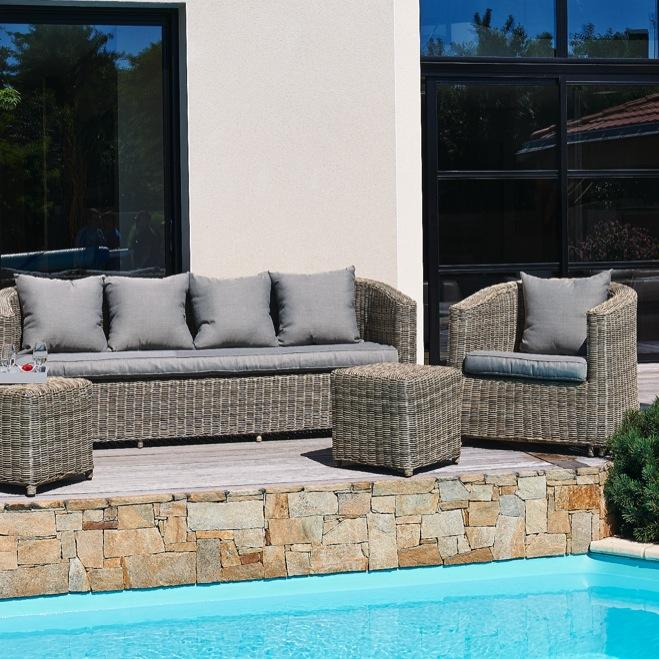 Salon De Jardin Luxe Monceau 6 Places En Résine Tressée tout Salon De Jardin Resine Tressée