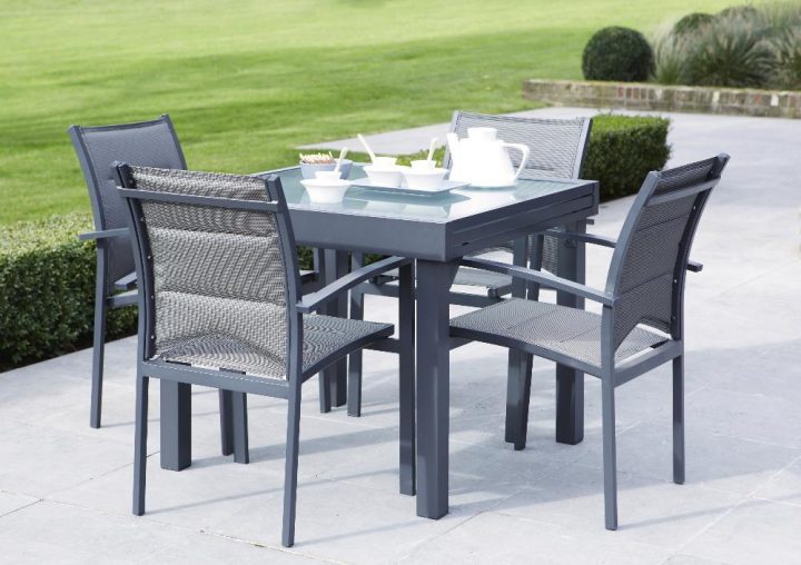 Salon De Jardin Metal 4 Personnes – Jardin Piscine Et Cabane pour Table De Jardin 4 Personnes