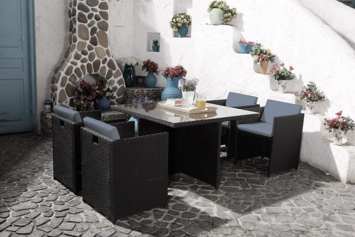 Salon De Jardin Pas Cher En Résine Tressée 4 Places Noir Miami tout Salon De Jardin Pas Chere Salon De Jardin Pas Cher En Résine Tressée 4 Places Noir Miami tout Salon De Jardin Pas Chere