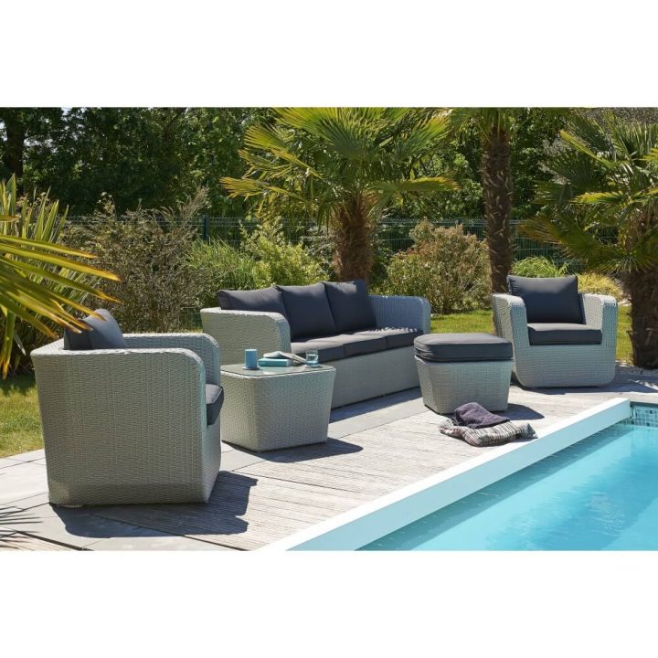 Salon De Jardin Portovecchio 6 Places En Résine Tressée – Gris pour Salon De Jardin En Resine Salon De Jardin Portovecchio 6 Places En Résine Tressée – Gris pour Salon De Jardin En Resine