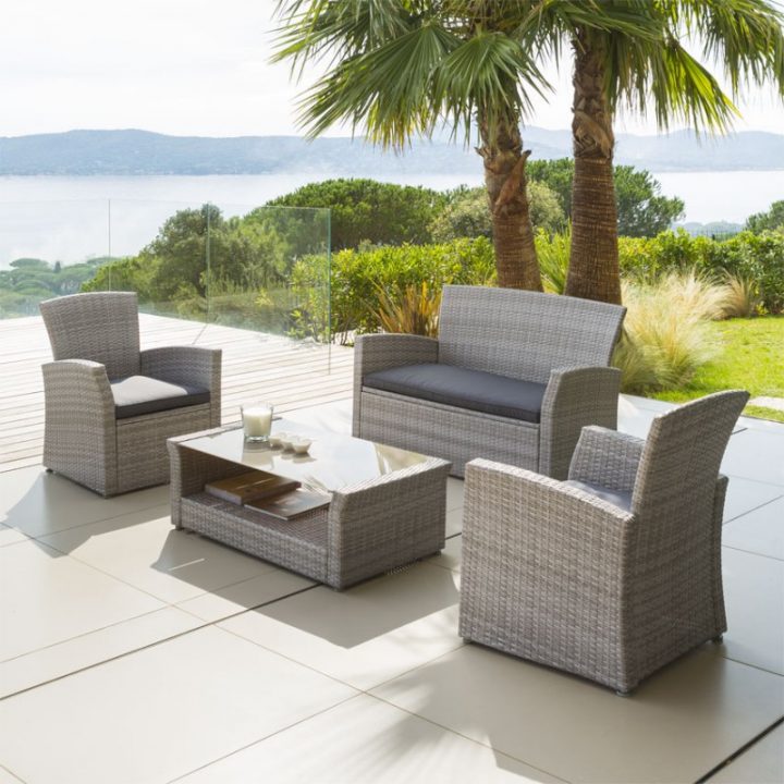 Salon De Jardin Resine Gris Clair Pas Cher – Mailleraye.fr intérieur Salon De Jardin En Résine Pas Cher