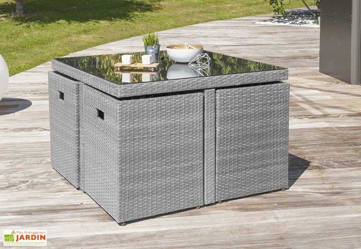 Salon De Jardin Resine Tressee Encastrable 4 Places encequiconcerne Salon De Jardin Encastrable Gifi