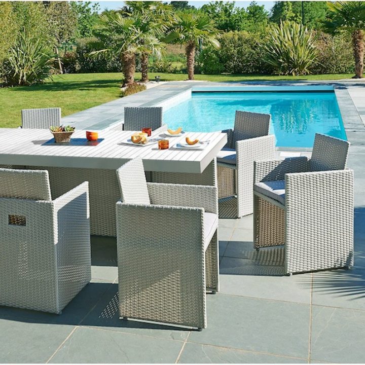 Salon De Jardin Resine Tressee Gris Clair – Mailleraye.fr intérieur Salon De Jardin Résine Tressée Leclerc