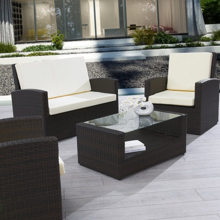 Salon De Jardin Resine Tressee Pas Cher dedans Salon De Jardin Gris Pas Cher