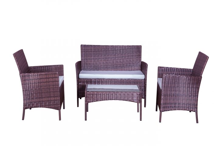 Salon De Jardin Roosevelt En Résine Tressée Chocolat pour Coussin Pour Salon De Jardin En Resine Tressee