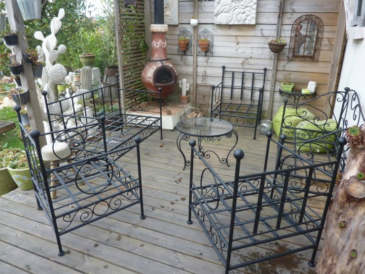 Salon De Jardin, Salon De Jardin En Fer Forgé, – La Lune tout Salon De Jardin En Fer Forgé