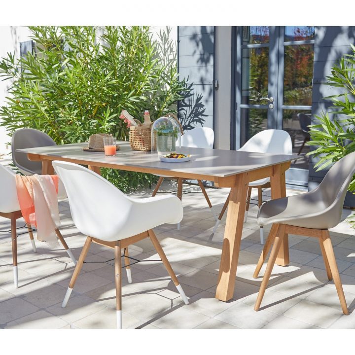 Salon De Jardin St Tropez Aluminium Taupe, 6 Personnes tout Salon De Jardin Leroy Merlin