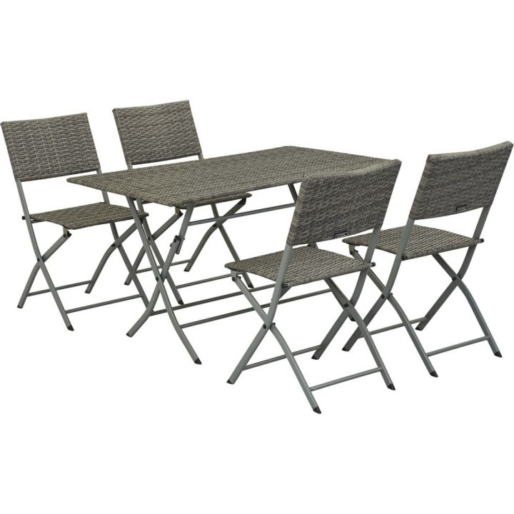 Salon De Jardin Sydney Pour 4 Personnes Gris – Salon De intérieur Table Jardin 4 Personnes