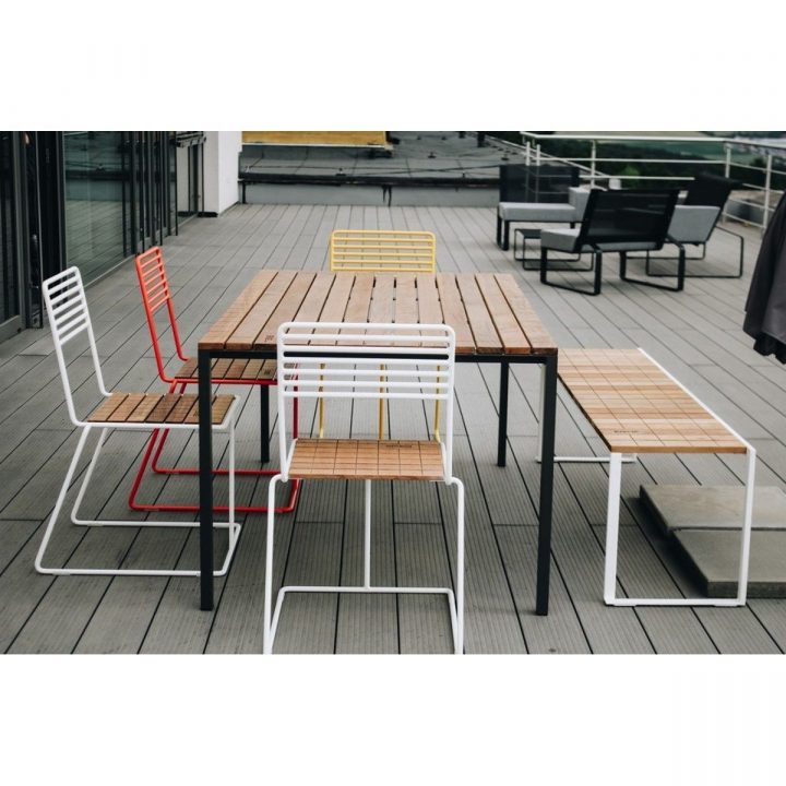 Salon De Jardin Table Rectangulaire Cora Banc Bistrot Et 4 tout Salon De Jardin Cora