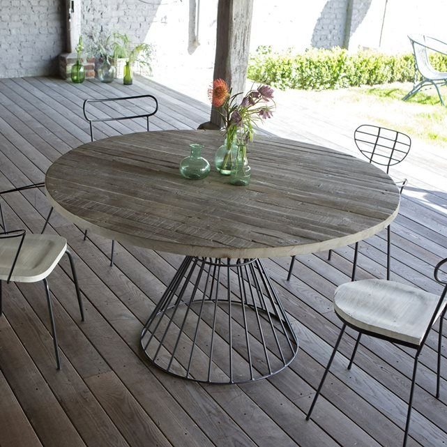 Salon De Jardin Table Ronde D'Extérieur Metal Noir Et Pin concernant Salon De Jardin La Foir Fouille Salon De Jardin Table Ronde D'Extérieur Metal Noir Et Pin concernant Salon De Jardin La Foir Fouille