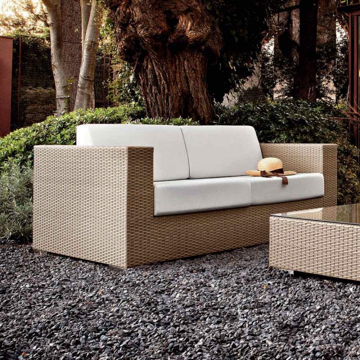 Salon D'Extérieur Varaschin Cora, Fibre Tressée Et Aluminium pour Salon De Jardin Cora