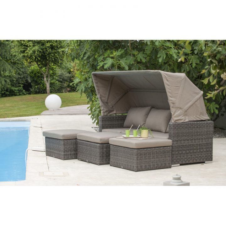 Salon En Résine Tressée Demi Ronde 3 À 5 Places – Le Rêve avec Salon De Jardin Tressé Leclerc