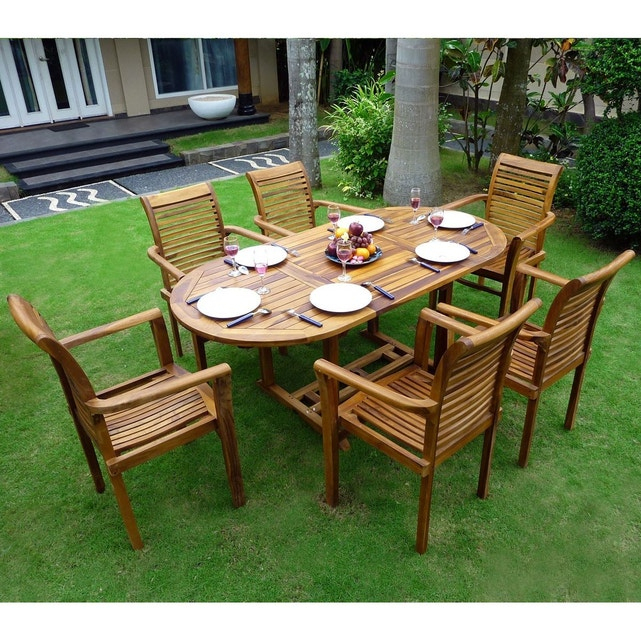 Salon En Teck De Jardin Pour 6 Personnes – Table 180 Cm Et destiné Table Jardin 6 Personnes Salon En Teck De Jardin Pour 6 Personnes – Table 180 Cm Et destiné Table Jardin 6 Personnes