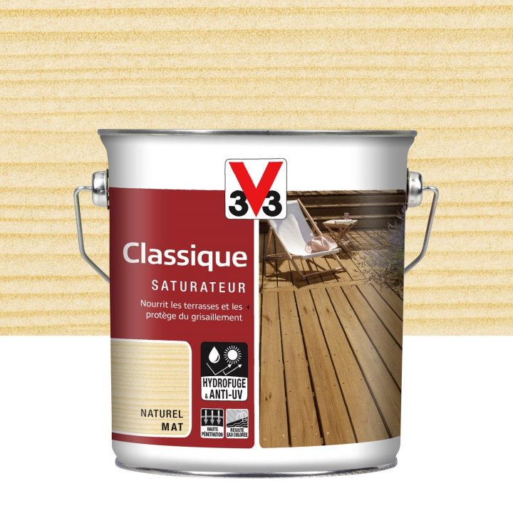 Saturateur V33 Terrasses Classique 2,5L Naturel | Leroy Merlin avec Peinture V33 Terrasse Bois