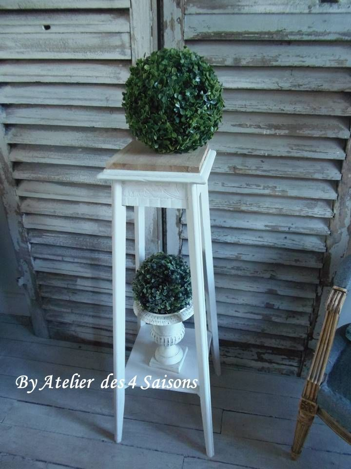 #Sellette Des Années 30 #Patinée Gris Perle Blanc Poudré avec Sellette Meuble #Sellette Des Années 30 #Patinée Gris Perle Blanc Poudré avec Sellette Meuble