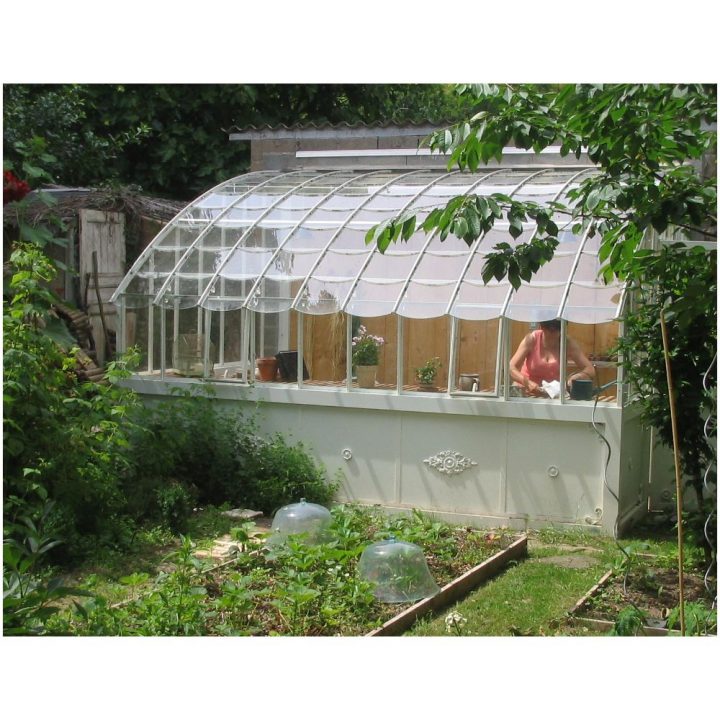 Serre Adossée Chambord En Verre Trempé 10.64 M² Gris serapportantà Serre De Jardin Adossée
