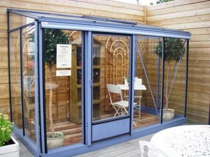 Serre Adossée Verre Trempé 4Mm Et Aluminium Lams Euro-Midi serapportantà Serre De Jardin Adossée